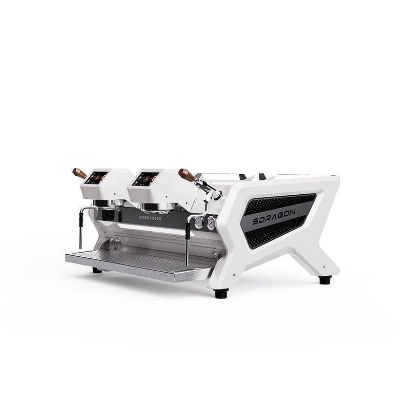 Wendougee SDragon SAT Pro two-group espresso machine in white